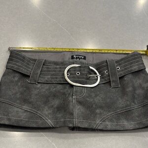 Generation kids Gray faux leather Mini Skirt with Belt